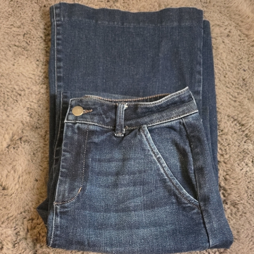 Evereve Dark Blue Flare Jeans - Picture 12 of 12